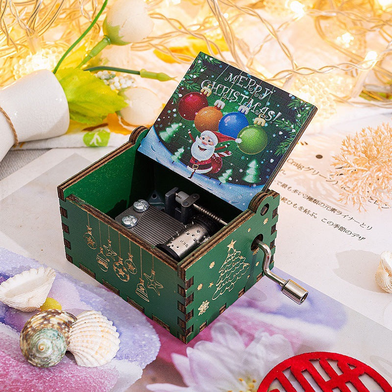 BaoKids™ Wooden Melody – Classic Hand-Cranked Music Box