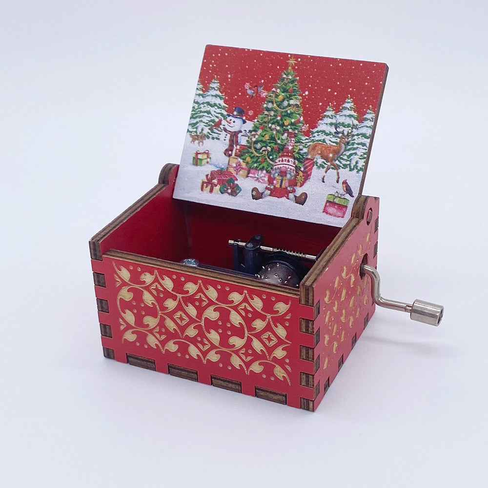 BaoKids™ Wooden Melody – Classic Hand-Cranked Music Box