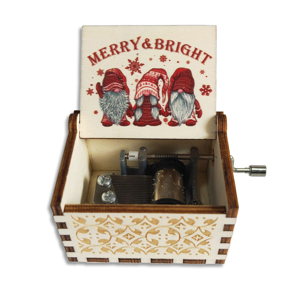BaoKids™ Wooden Melody – Classic Hand-Cranked Music Box