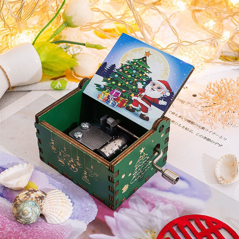 BaoKids™ Wooden Melody – Classic Hand-Cranked Music Box