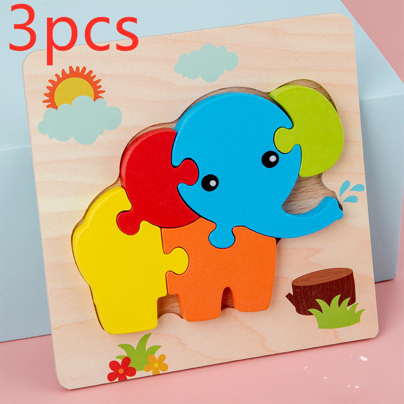 BaoKids™ Montessori Wooden 3D Puzzle - Animal Shapes