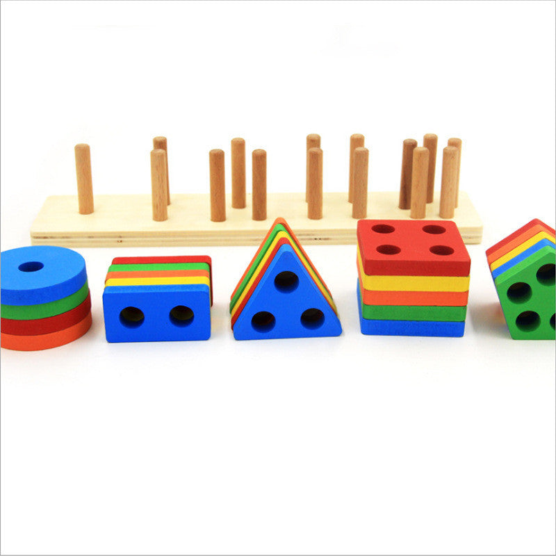 BaoKids™ Montessori Wooden Shape Matching Blocks