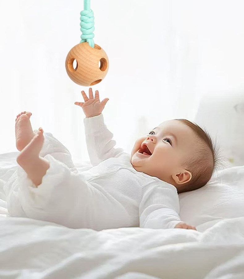 BaoKids™ Montessori Wooden Round-Grip Rattle – Natural Sensory Discovery Toy
