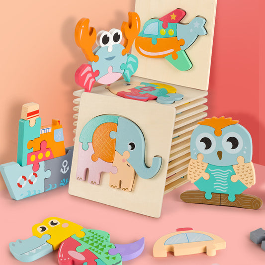 BaoKids™ Montessori Wooden 3D Puzzle - Owl Edition.