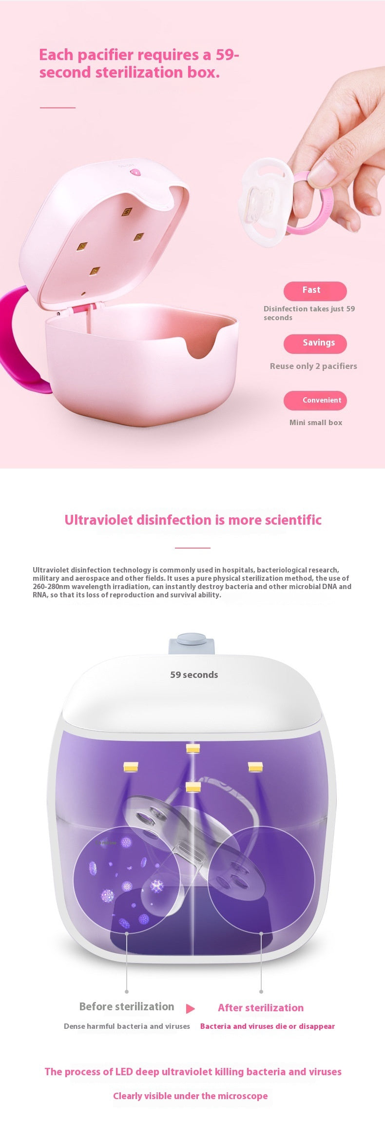 BaoKids™ PureZap – 59S Portable UV Sterilizer Box✨