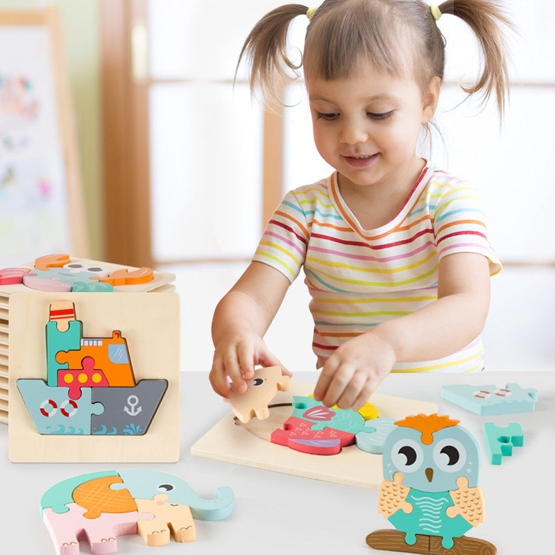 BaoKids™ Montessori Wooden 3D Puzzle— Early Learning Collection
