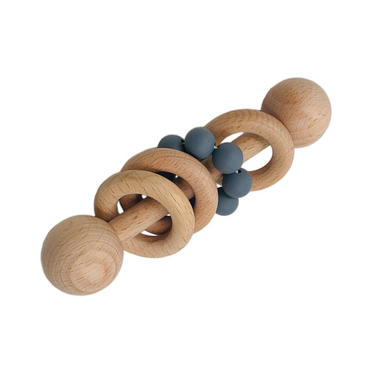 BaoKids™ GentleTouch – Wooden & Silicone Teether Rattle