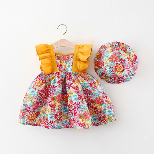 BaoKids™ Summer Blossom - Korean Style Floral Dress & Matching Hat