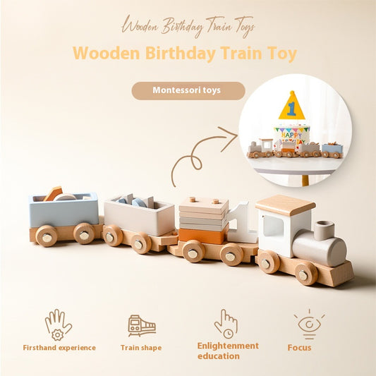 BaoKids™ Commemorative Wooden Train – Educational Building Blocks