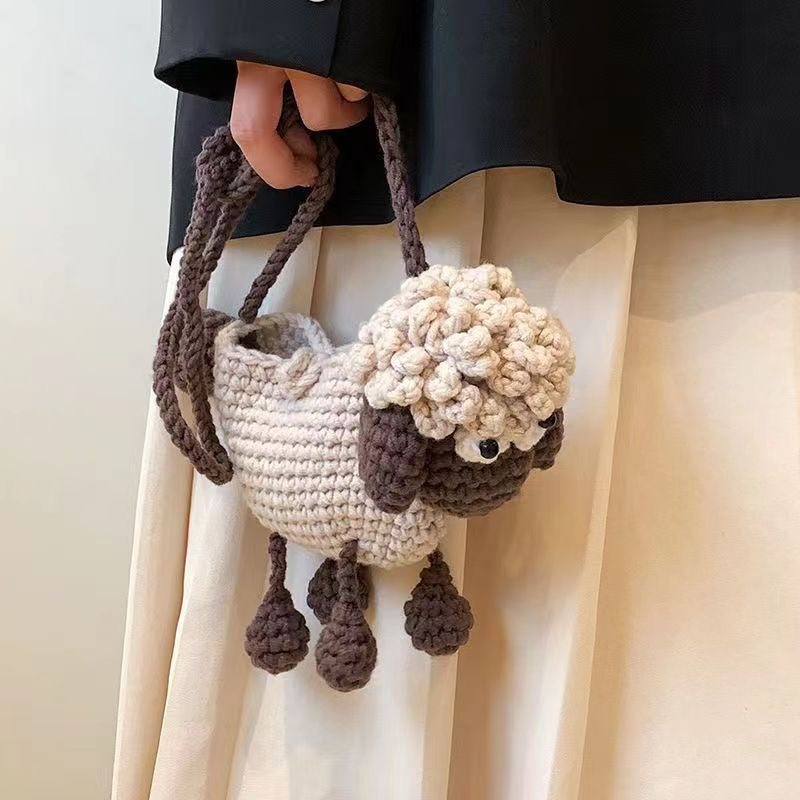 BaoKids™ Fluffy Friend – Little Sheep Knitted Messenger Bag