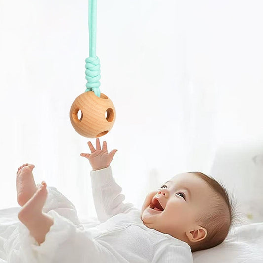 BaoKids™ Montessori Wooden Round-Grip Rattle – Natural Sensory Discovery Toy